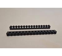 Mould king Technic 1x16 Stud Stone With Holes Black Building Bricks 2 Pieces New