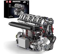 Mould King Technic L4 Engine Building Blocks Sets, MOC Inline-Four Engine Scale Model Kit with Battery and Motor, Collectible Set for Adults, Construction Toys for Kids Children Boys Girl(1787 PCS