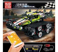 Mould King Tracked Racer Charger Car 410pc Remote Control Green Model 13023