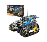 Mould King Tracked Racer Tank Blue Car 400/pcs Remote Control RC Brick Model 13032