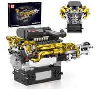 Mould King V12 Engine Kit, Model Motor Construction Set for Adults, 10224 STEM DIY Engine Construction Kit that Works, Building Blocks for Teenagers and Adults from 14 Years, 974 Pieces