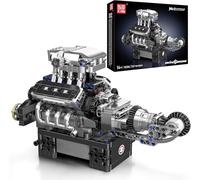 Mould King V8 Engine Building Blocks Set, 10206 Engine Model That Runs, Sports Car Engines Kit for Adults with Battery Box and Motor, Construction STEM Toy for Children Boys Girl (737 Pcs)