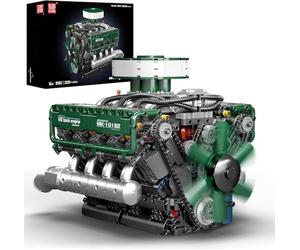 Mould King V8 Engine Building Blocks Set, 2250 PCS Combustion Engine Model Kit That Runs, Mini Engine for Adults with Battery, Engineering Construction STEM Toy for Boys Girls