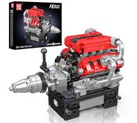 Mould King V8 Engine Building Blocks Set Age 8+, 10204 Engine Model Kit That Runs, Sports Car Engines for Adults with Battery Box and Motor, Construction STEM Toy for Children Boys Girl (750 Pcs)
