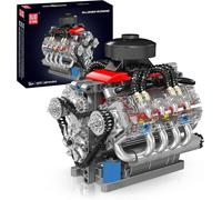 Mould King V8 Engine Building Blocks Sets, 10171 MOC Scale Model Kit with Batte