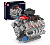 Mould King V8 Engine Building Blocks Sets, 10171 MOC Scale Model Kit with Battery and Motor, Collectible Set for Adults, Construction Toys for Kids Children Boys Girl (487 Pcs)