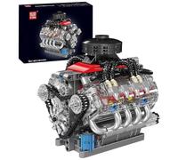 Mould King V8 Engine Building Blocks Sets Age 8+, 10171 MOC Scale Model Kit with Battery and Motor, Collectible Set for Adults, Construction Toys for Kids Children Boys Girl (487 Pcs)
