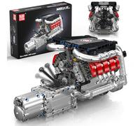 Mould King V8 Engine Building Kit for Adults, MOC Ideas Mini 4-Speed Transmission V8 Engine Model Toy for Display, STEM Building Project for Boys 8-14(1169 PCS)