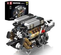 Mould King W16 Engine Model Kit That Runs - 952+ PCS Build Your Own Visible Combustion Model Engine Kit for Adults with Battery and Motor, STEM Car Engine Building Blocks Toys for Kids/Adults 8+