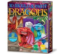 4M Mould & Paint - 3D Dragon, Plaster Cast and Paint Two Dragons, Arts and Crafts Painting Kit for Boys and Girls Ages 5 Years and Up