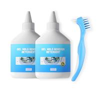 Mould Remover Gel 2 Bottles Magic Mould Remover Gel Large Capacity 250 ml With a Cleaning Brush Suitable for Washing Machines Bathrooms Kitchen Sinks Tiles and Grout
