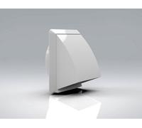 Mould Stop 125mm White Plastic Cowled Outlet With Gravity Flap (5" Spigot)