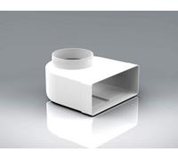 Mould Stop 220mm X 90mm Megaduct Plenum With 125mm Fixed Spigot. Large Flat Channel Ducting.