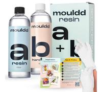Mouldd 1L Epoxy Resin Kit - Crystal Clear Resin & Hardener for DIY Arts and Crafts - For Making Coasters, Jewellery, Trays, Table Top Coatings - Food Safe, Heat & UV Resistant