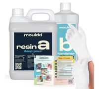 Mouldd 3L Deep Pour Epoxy Resin Kit 2:1 - Crystal Clear Resin & Hardener for DIY Arts and Crafts - For Making Tables, Flower Preservation, Pyramids and Large Pours - Food Safe, Heat & UV Resistant