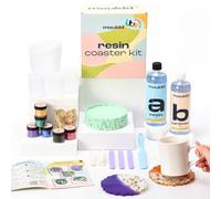 Mouldd Resin Coaster Kit for Beginners - Includes 1L Epoxy Resin, Moulds, Tools, Colours, Gloves and How-to-Guide - Make 10 Drinks Coasters - Craft Kit for Adults