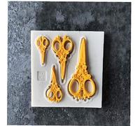 Moulds Scissors Shaped Fondant Silicone Mold Chocolate Fudge Cake Decoration Baking Confectionery Tools for Kitchen 1pc