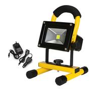 MOULDY TOOLS 10W Rechargeable LED Work Light 6500K Cool White, with Stand, Die-cast Aluminium Black and Yellow, IP44, Portable Re-Chargeable Site Light (with Stand)