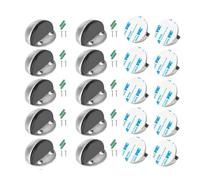 MOULDY TOOLS - Stainless Steel Floor Door Stop, Self Adhesive Oval Floor Mounted Door Stopper, with Screw Fixings, Durable for Home & Office Use (10)