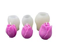 Moule À Bougie Fleu - Lot De 3 (110g), Moule À Savon 3D Tulipe, À Bougie Parfumée Artisanale, Pour Résine Époxy Plâtre Chocolat Décoration De Gâteau Loisirs Créatifs