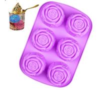 Moule à Glace Rose - Silicone 6 Cavités 25 x 16.5 x 3 cm | de cuisson floral with design anti-adhésif flexible, fabrication of sweets, façonnage du chocolat | Fêtes de bar à whisky cube shaper, pré