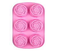 Moule à Glace Rose - Silicone 6 Cavités 25x16.5x3 cm | de cuisson florale avec design antiadhésif flexible, fabrication de bonbons, façonnage du chocolat | Fêtes de bar à whisky Cube Shaper, pré
