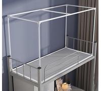 Moulen Iron Canopy Bed Frame, Universal Bunk Bed Tent Canopy, 190x90x110cm, White, Wrought Iron, Painted, Twin, Modern, Easy to Install, Threaded Interface