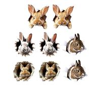 Moules En Silicone À lluufs De Pâques, Easter Rabbit Breaking the Wall Decorative Adhesive, 8 Pieces Rabbit Stickers for Doors, for Decorating Home Bedroom Kitchen Room
