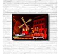 Moulin Rouge Poster Print, Musical Print, A4 A3 West End Broadway Theatre Show, Wall Art Deco Special Canvas West End Print, London theatre art frame options (A3 Framed (Black))
