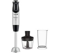 Moulinex QuickChef DD6578 1000 W Hand Blender with 10 Turbo Speed Regulator with 2 Chopping Accessory, Chopper and Measuring Cup, Splash Dome, Steel