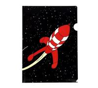 Moulinsart A4 Plastic Folder The Adventures of Tintin The Lunar Red Rocket (15122)