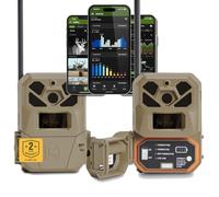 Moultrie Edge 2 PRO Cellular Trail Camera - 2 Pack - Auto Connect Nationwide 4G LTE - On Demand 40MP Photo - 1440P Video HD Audio - Ai False Trigger Elimination - 100 Ft Detection - No-Glow Flash