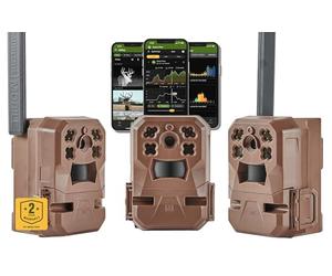 Moultrie Mobile Edge Cellular Trail Camera - 3 Pack - Auto Connect - Nationwide Coverage - 720p Video with Audio - Built in Memory - Cloud Storage - 80 ft Low Glow IR LED Flash