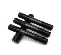 MOUMOUTEN 30pcs M10*40mm Double End Threaded Stud, Grade 8.8 Carbon Steel Black Oxide Finish Equal Long Threaded Rod Bar for Furniture Industrial Maintenance Connection Fasteners