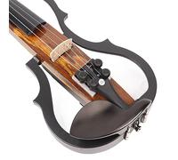 MOUMOUTEN 4/4 Electric Violin Kit: Dark Colored Wood Grain Carbon Fiber - Silent Full Size Violin for Beginners and Performers - Amplifiable with Built in Pickup