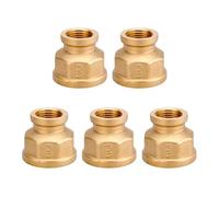 MOUMOUTEN 5PCS Brass Pipe Reducer, G1/2 Female to G1 Female Thread Adapter, Accessories for Garden Sprinkler, Pipe Connection