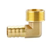 MOUMOUTEN Brass 1" Hose Barb Elbow 90 Degree L Right Angle Barbed Fitting, Male Thread Barb Splicer Mender Joiner Hose Fitting Adapter Connector for Air Water Oil (19MM)