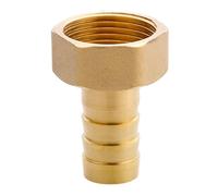 MOUMOUTEN Brass 3/4" Hose Barb Fitting, Female Thread Metals Splicer Mender Barb Splicer Mender Joiner Hose Fitting Adapter Connector for Air Water Oil（16MM Thick）