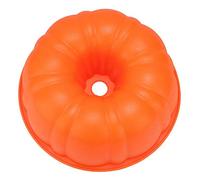 MOUMOUTEN Classic Pumpkin Ring Cake Mold, Silicone Cake Baking Tray, Non-Stick, Orange, 25cm Diameter x 9cm Depth