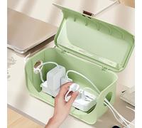 MOUMOUTEN Cord Organizer - Cable Management Box Cord Storage Box Cable Tidy Box for Concealing Power Cords and Data Cables(green)