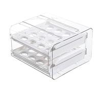 MOUMOUTEN Egg Storage Container, Multipurpose Stackable Drawer Type Egg Organizer, Large Capacity Double Layer Plastic Egg Holder, for Fridge, Kitchen, Snacks