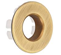 MOUMOUTEN Sink Overflow Ring, Chrome Plating Round Overflow Cover Basin Trim for Bathroom and Kitchen (Brass)