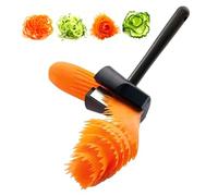 MOUMOUTEN Spiralizer Cutter - Spiral Funnel Cut Flower Stainless Steel Fruit and Vegetable Grater with Crinkle Cutter Blade Funnel Grater