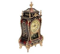 MOUMOUTEN Vintage Mantel Clock, Old Fashioned Style Plastic Table Clock, Antique Decorative Desk Alarm Clocks with Pendulum and Chimes for Home Decoration (Brown Red)