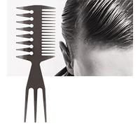 MOUMOUTEN Wide Comb, Men's Hairdressing Styling Comb For Women Reduces Breakage Of Long Wet Or Curly Hair (Bent comb with three inserts)
