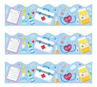 MOUNMDA 72 Feet Healthcare Workers Nurse Bulletin Board Borders for Doctor Appreciation Week Nurse Day Party Decoration Medical Nursing Nurse Graduation School Classroom Hospital Bulletin Board Décor