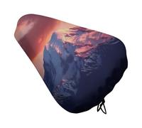 Mount at Sunset Bike Seat Cover Waterproof Oxford Fabric, Universal Adjustable Bicycle Saddle Cover with Drawstring Easy Install Protective Rain Dust Covers for Women Men