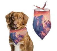 Mount at Sunset Dog Bandanas for Feeding Grooming, Triangle Pet Bibs Washable Pets Scarf for Cats & Dogs