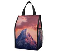 Mount at Sunset Insulated Lunch Bag Box, 12L Capacity with Dual Side Pockets, Foldable Cooler Tote, Leakproof Lunch Cooler Bag, Reusable Picnic Tote Bags for Work Travel Office Beach