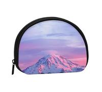 Mount at Sunset Mini Zipper Coin Purse, Small Travel Organizer with All-Over Print, Durable Polyester Fabric, Compact Pouch for Coins,Keys